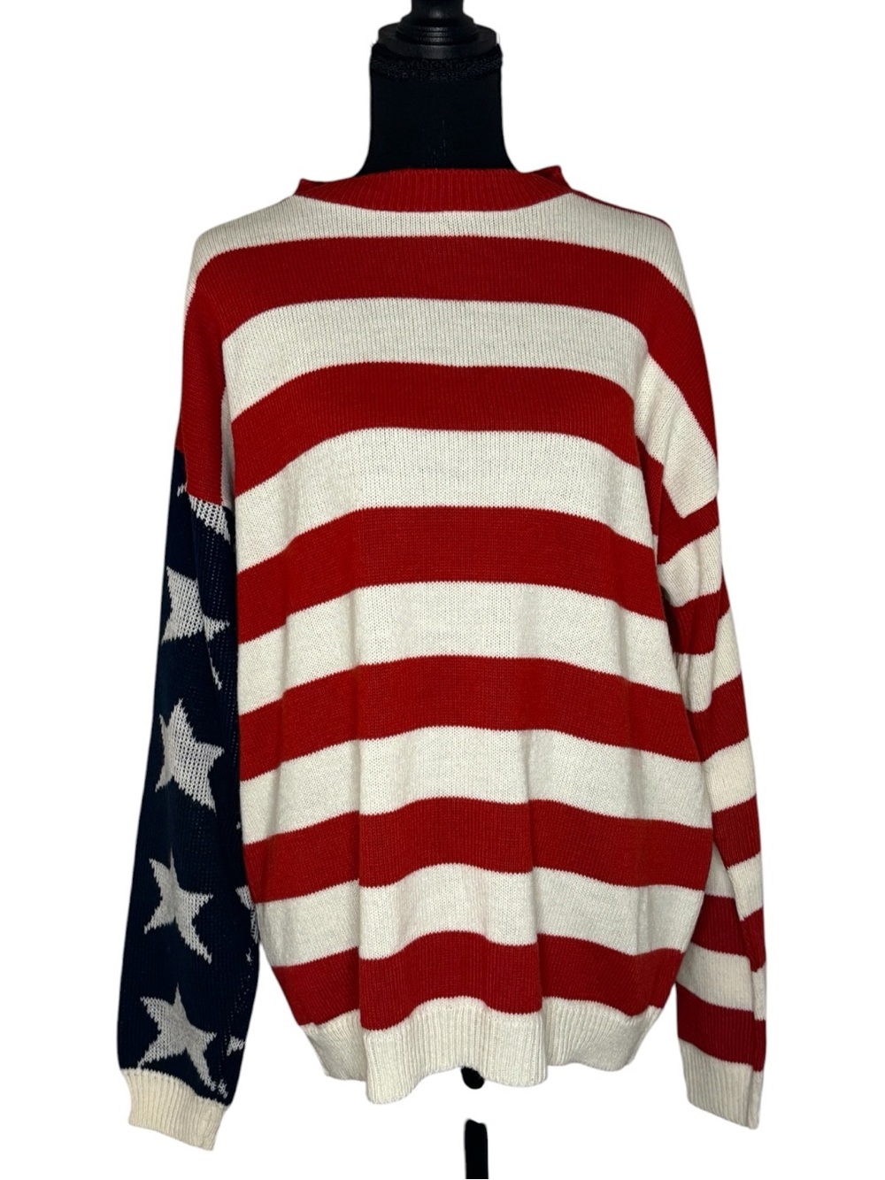 J. Knit Vintage American Flag Sweater